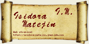 Isidora Matejin vizit kartica